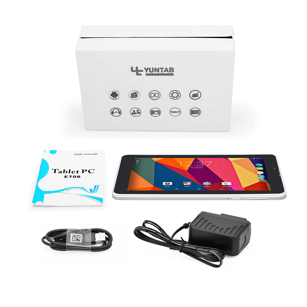 Yuntab E706 Android5.1 Tablet PC 4 ядра Cortex A7 сенсорный экран 1024x600 двойной Камера 1 ГБ + 8