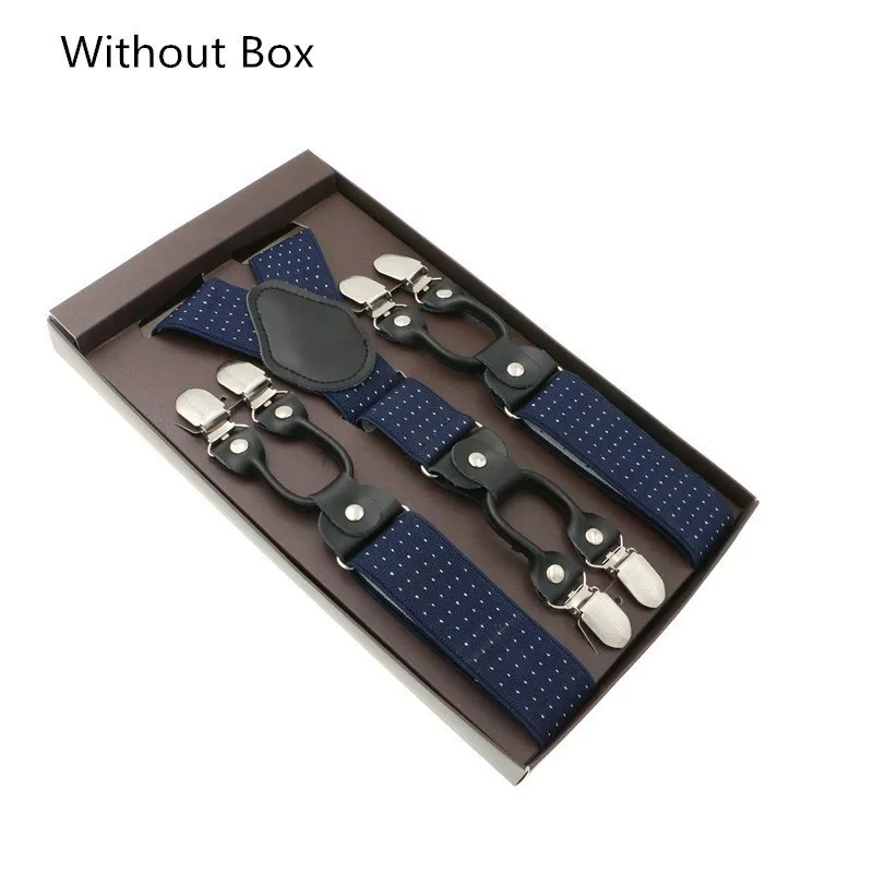 39 Black Real Leather 6 Clips Suspenders Braces Vintage Casual Suspensorio Tirante Trousers Strap Bretele Dad/Husband's Gift - Цвет: 39