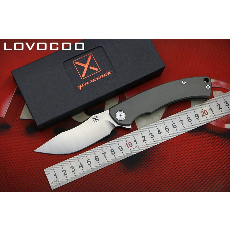 LOVOCOO X-650 резной складной нож подшипник D2 лезвие титановая ручка Кемпинг Охота Открытый выживания Карманные Ножи EDC инструмент