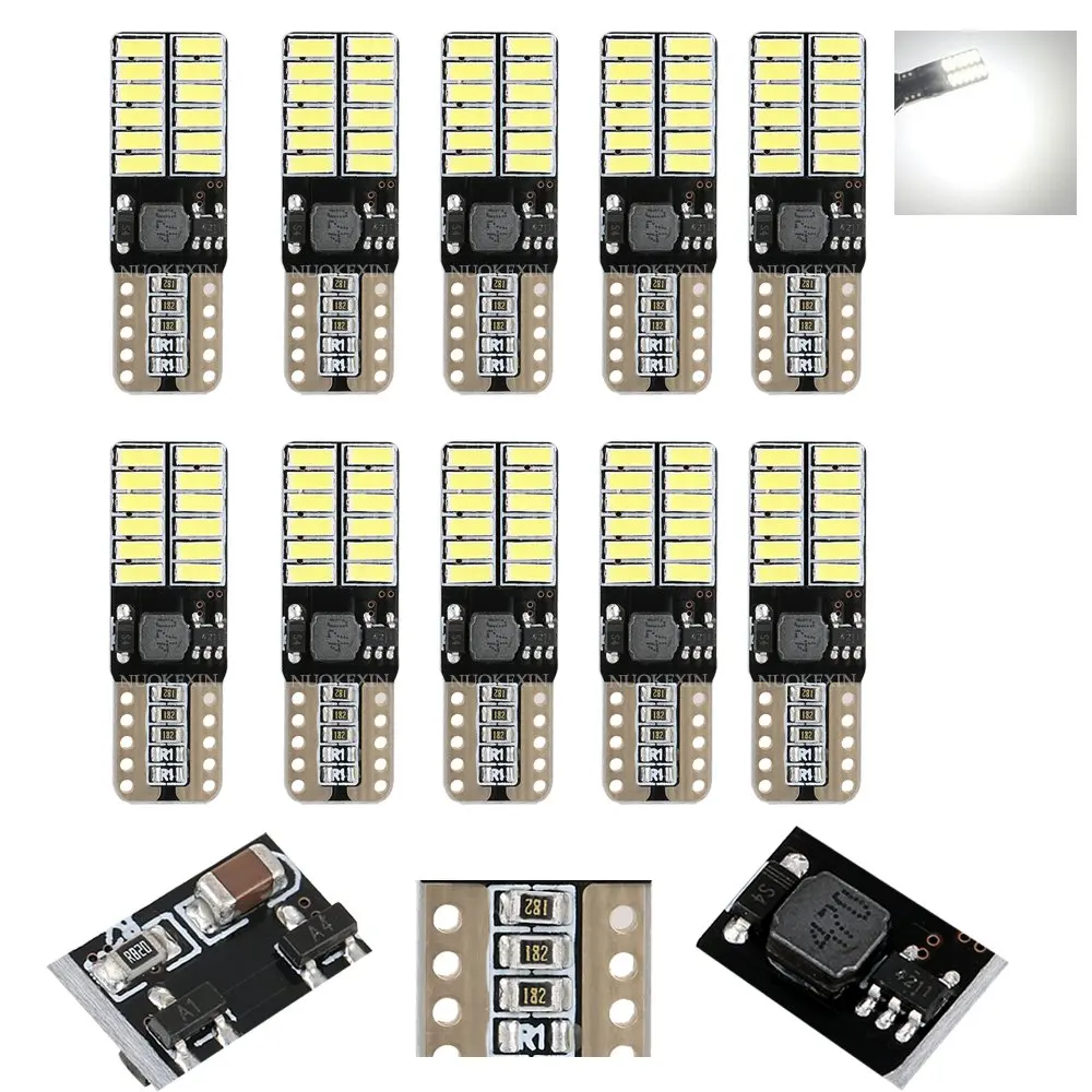 10 X T10 LED 194 W5W 24 CANBUS 3014SMD безошибочная Автомобильная боковая Клинообразная лампа