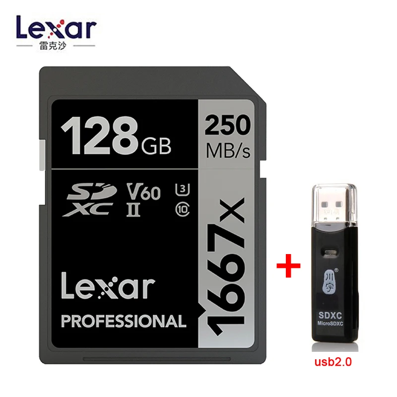 128GB-C296 Lexar 1667x SD карта для чтения 250 МБ/с./с 64 Гб 128 ГБ 256 ГБ SDXC UHS-II U3 флэш-карта памяти для 3D 4K цифровой камеры оригинальная - Capacity: 128GB-C296