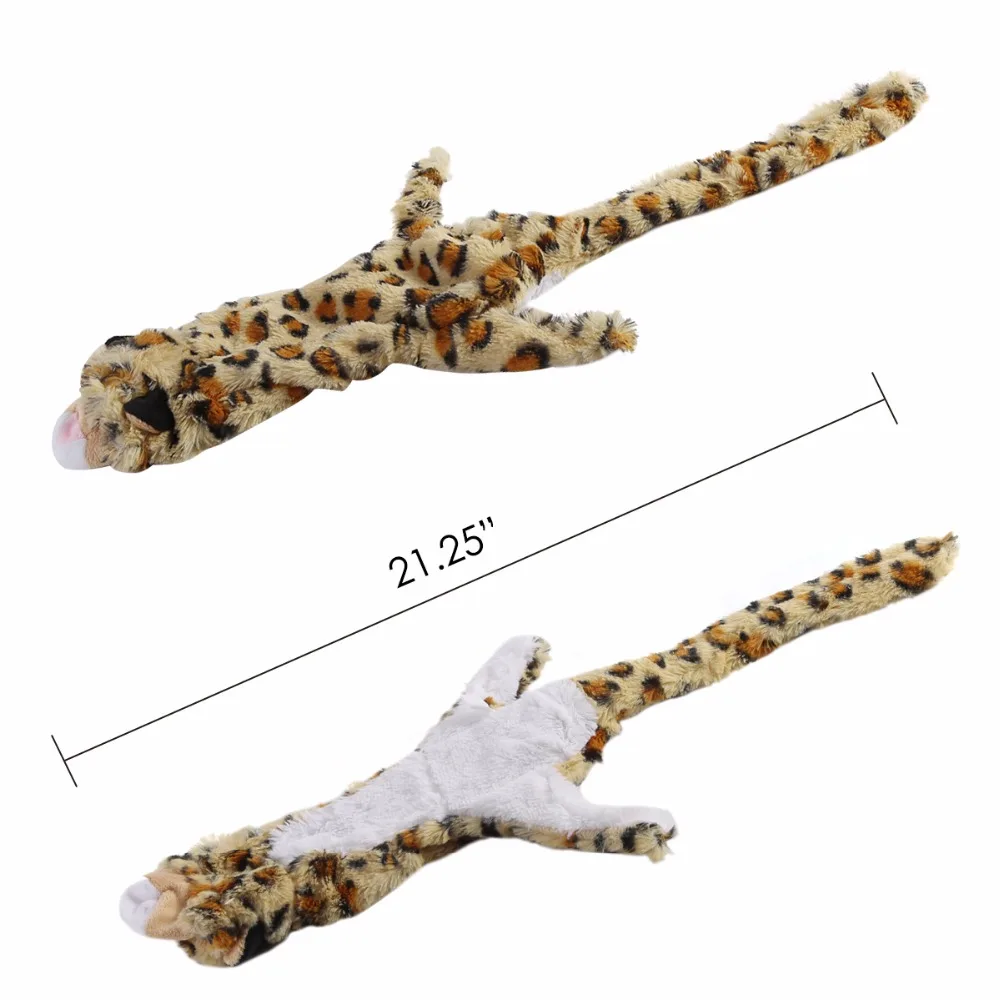 2 шт./компл. игрушки для собак жевания енота леопарда плюшевые животных звуковые