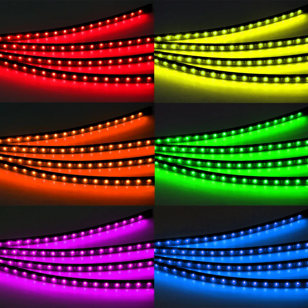 Светодиодные ленты света RGB для автомобиля 7 цветов стайлинга автомобилей