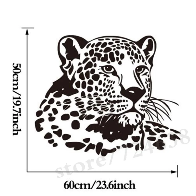 Леопардовая виниловая настенная наклейка забавные дикие животные настенные