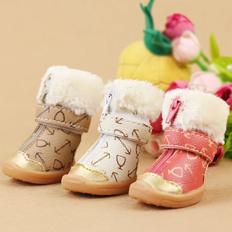 4 шт./компл. кожаная подошва теплые ботинки осень зима повседневная обувь для