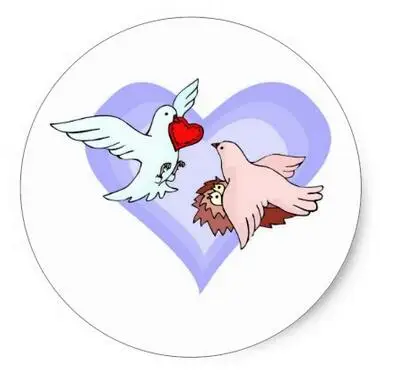 

1.5inch Beautiful Wedding Doves Classic Round Sticker