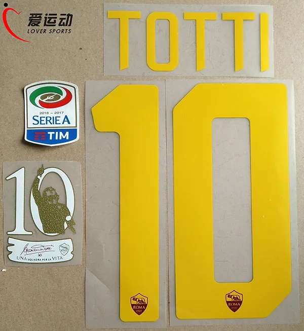 ROMA TOTTI последний матч- namset TOTTI 10+ патч Totti+ 1617 Серия A - Цвет: A set