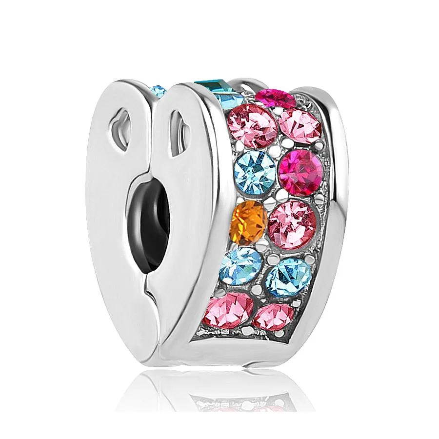 50 styles copper DAZZLING CROWN Rose Shining Flower clip bead Fit Original Pandora Bead Bracelet For Women Charm DIY P021 - Цвет: W1176-8