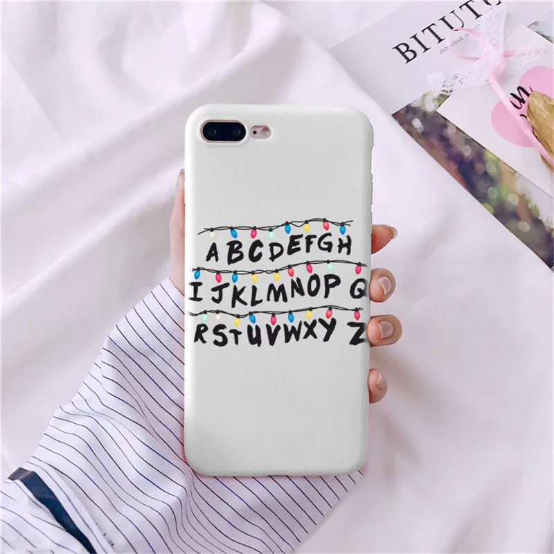 Необычные вещи Рождественские огни чехол для iPhone 7 6S 8 Plus X 5s SE мягкая Матовая силиконовая, в цветах радуги чехлы для телефонов задняя крышка Funda