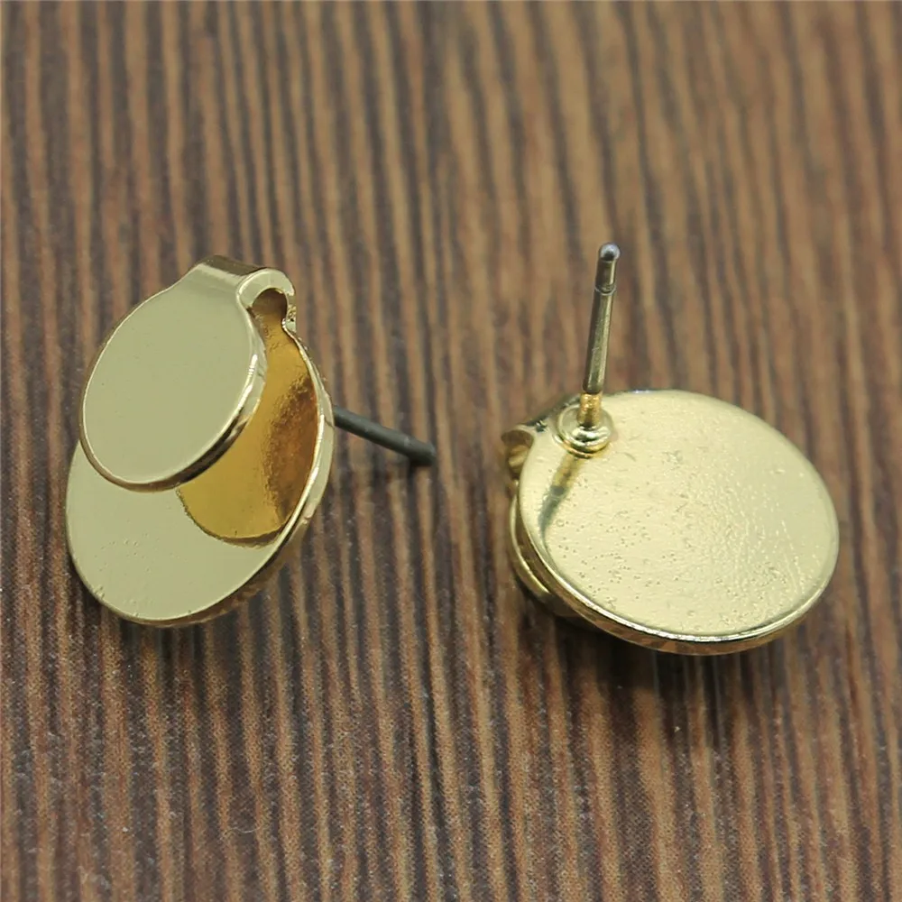 K4157-12x14mm 2 шт. Высокое качество медный материал серьги фурнитура золотые искаженные серьги основа соединители фурнитура для украшений и компонентов - Цвет: K4157-12x14mm