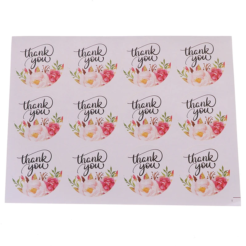 

120pcs/lot 40mm Round Flower "Thank You" Wedding Birthday Gifts packaging Seals Sticker Labels For Envelope