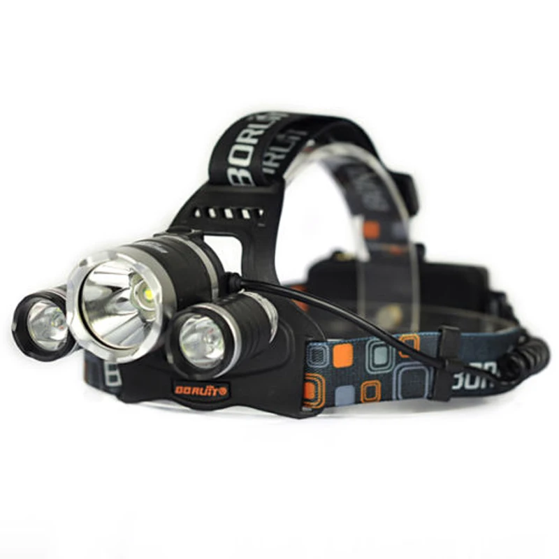 BORUIT 6000LM 3x XM L T6 светодиодный налобный фонарь + 2X18650 AC/USB/Автомобильное зарядное