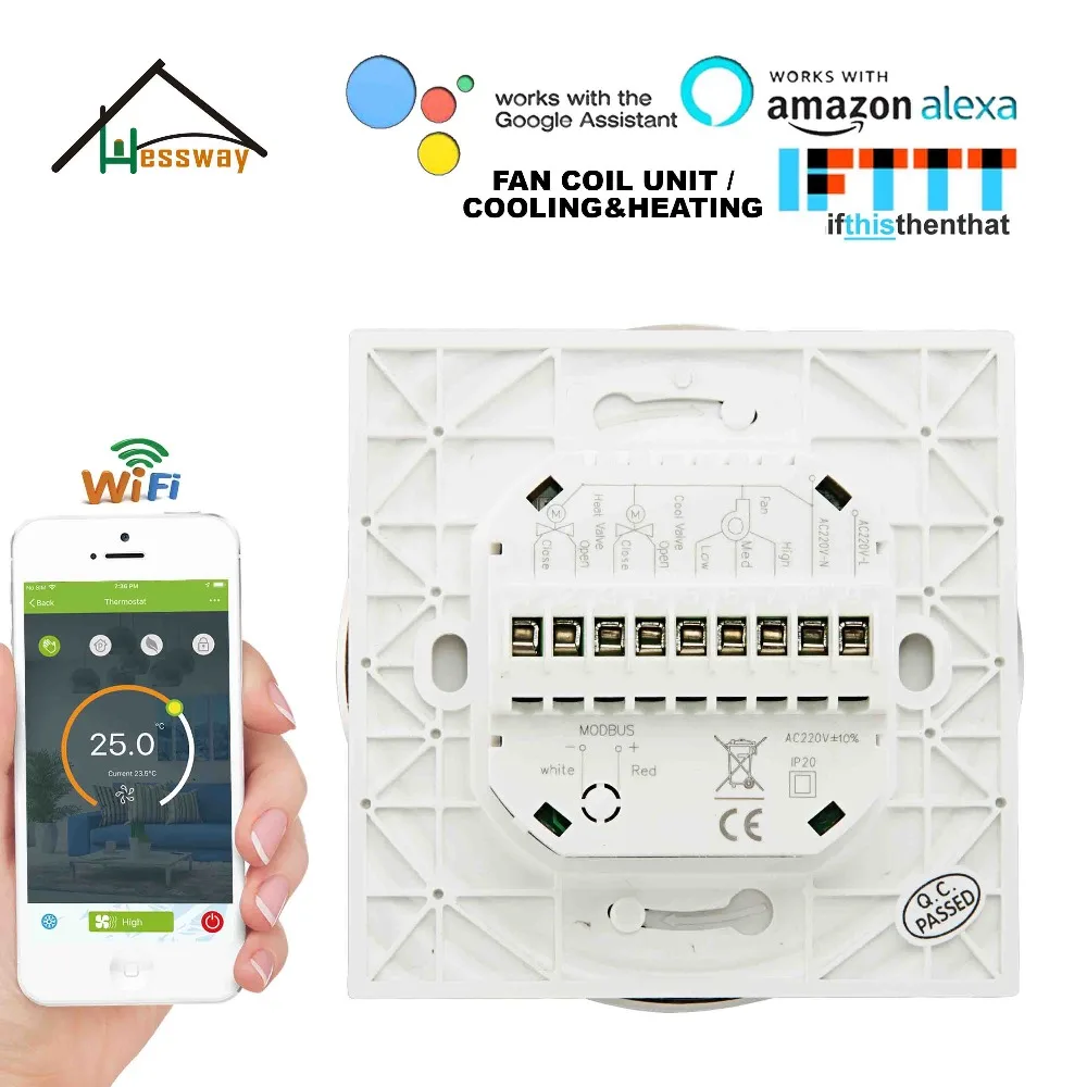 HESSWAY центральный термостат для кондиционирования воздуха wifi охлаждающий нагрев 4