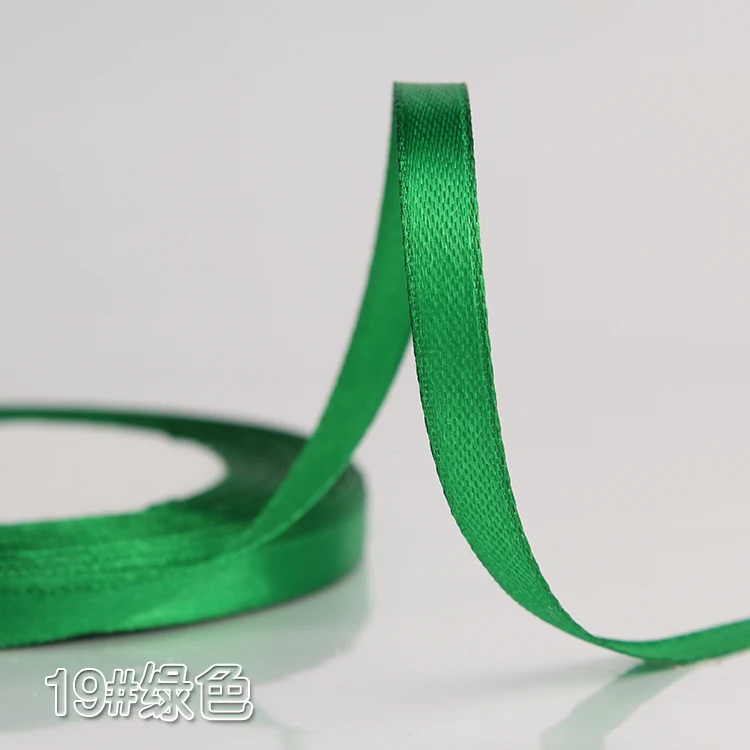 Green 6 мм шелковые атласные ленты для свадьбы, Рождества, дня рождения, украшения, сделай сам, бант, ленты для рукоделия, коробка для торта, упаковочные материалы для подарков - Цвет: Green