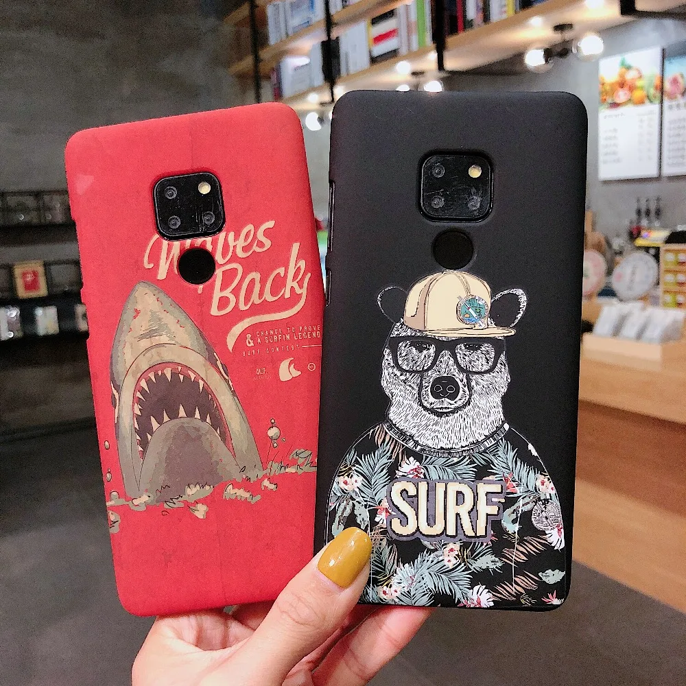 Matte Vintage Case For iPone XS MAX XR X 7 8 Plus 6 plus 6S Luminous case Bicycle Bear Shark |