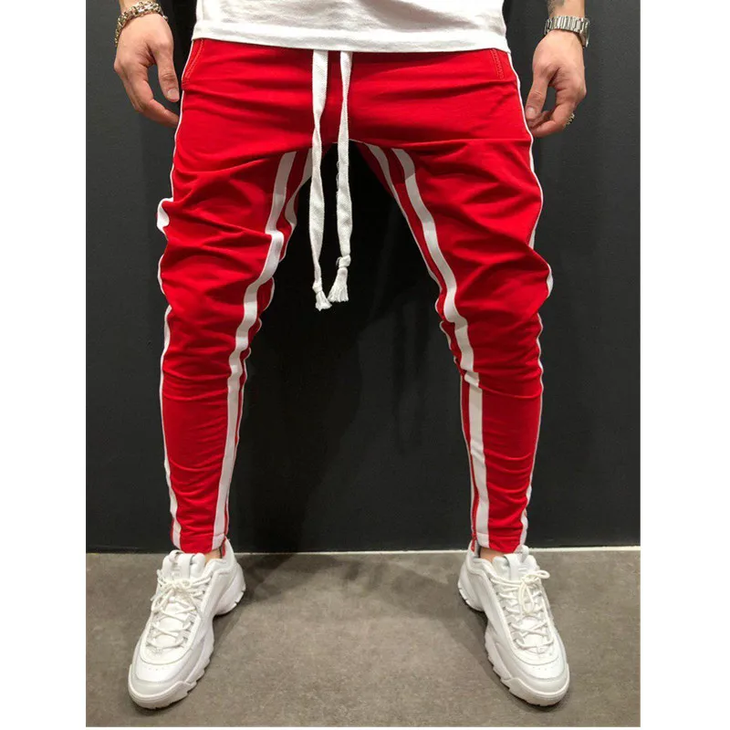 Новинка 2019 популярные мужские штаны повседневные модные хип хоп в полоску