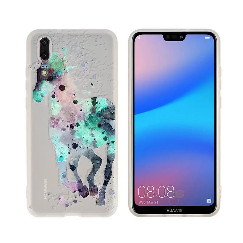 Watercolor horse Running Horses Soft TPU Phone Cases For Huawei P50 P40 P30 P20 Pro Lite p30lite p50lite P samrt Z 2019 2020 | Мобильные