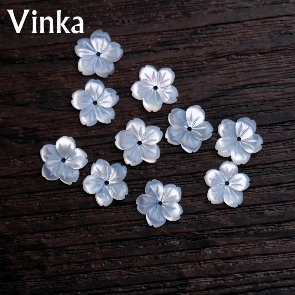 Фото 30 шт. 100% натуральный белый цветок Перламутровые Бусины из ракушек бусины с