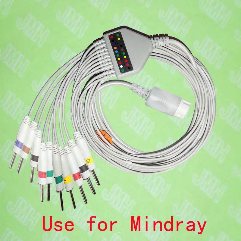 

Compatible with 12pin Mindray EKG 10 lead the One-piece ECG cable and 3.0 din leadwires,IEC or AHA.