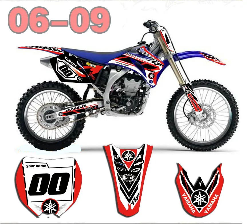 Мотоцикл графика мотокросса Байк наклейки для Yamaha YZ250F YZ450F YZF250 2006 2007 2008 2009 |