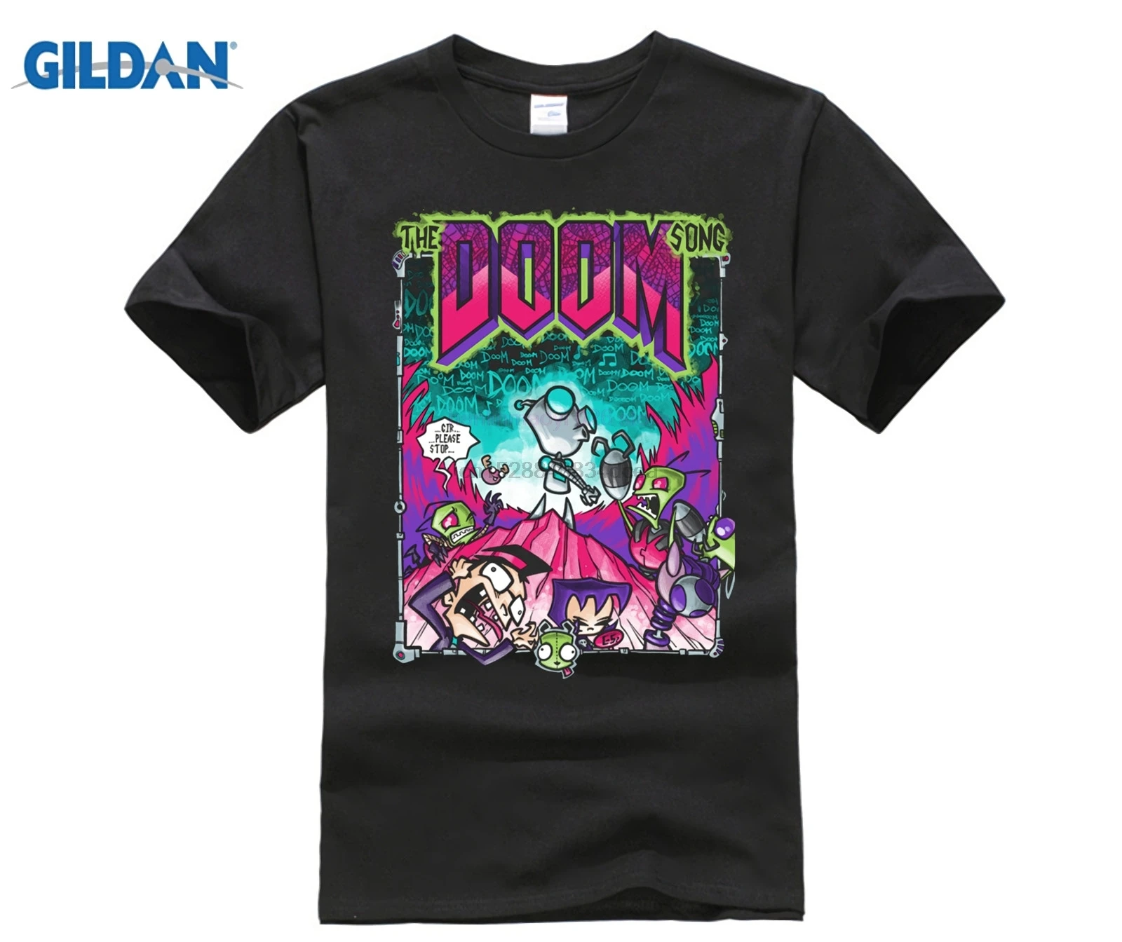 Футболки с изображением героев мультфильма Giro The Doom Song Invader Zim Mashup |