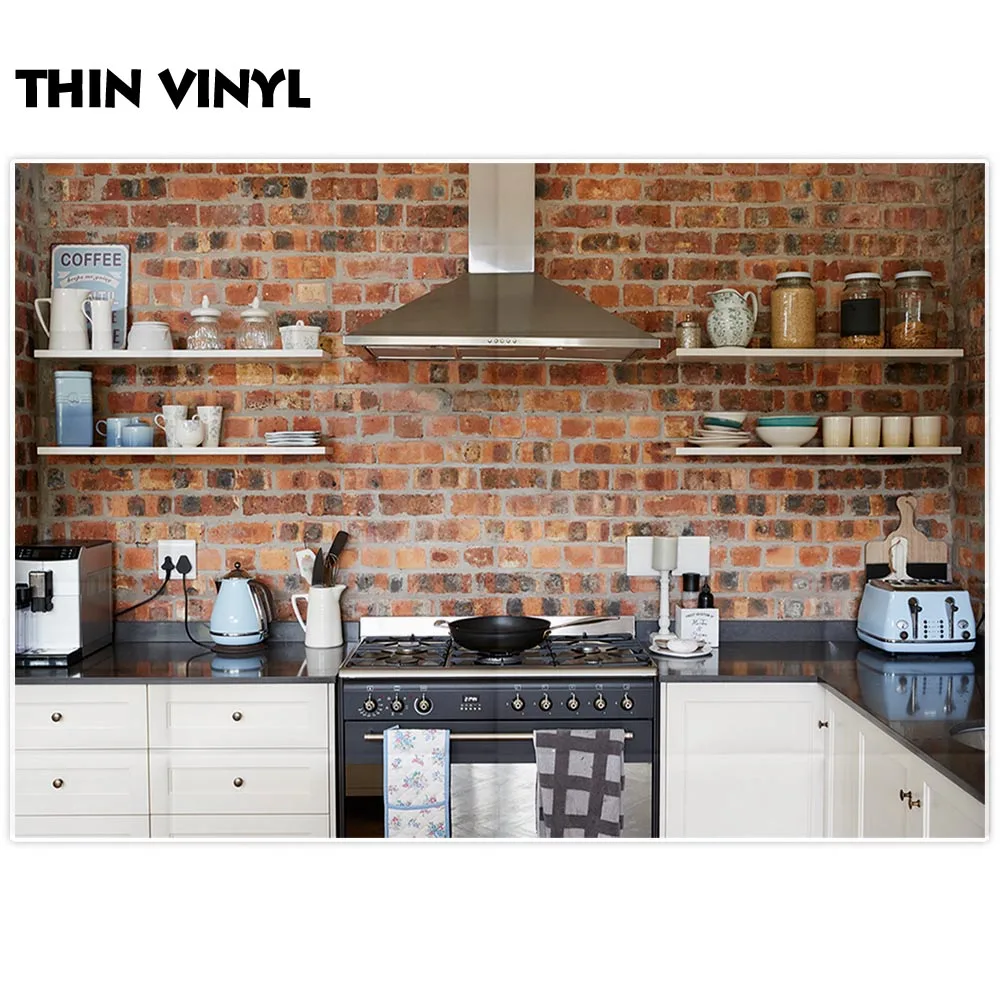 Allenjoy photography background old kitchen brick stylish home backdrop photobooth photocall shoot photo props sessions | Электроника