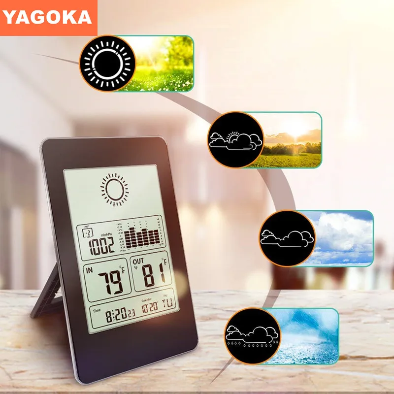 Многофункциональная метеостанция с будильником комнатная наружная температура