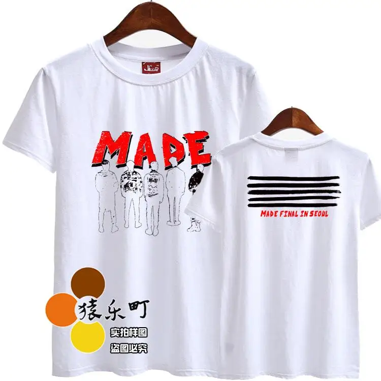 

Bigbang made concert same all member printing black/white t shirt for vips summer fashion short sleeve kpop t-shirt