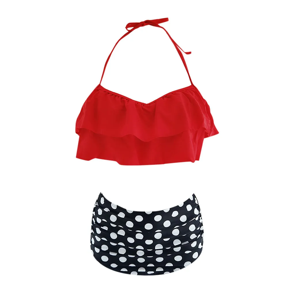 Купальный костюм для родителей и детей бикини без рукавов на подтяжках