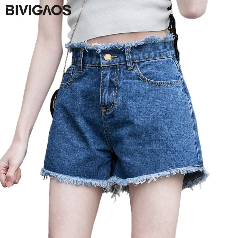 BIVIGAOS 2019 Мода и досуг женские летние боковые белые полосатые шорты джинсы большие