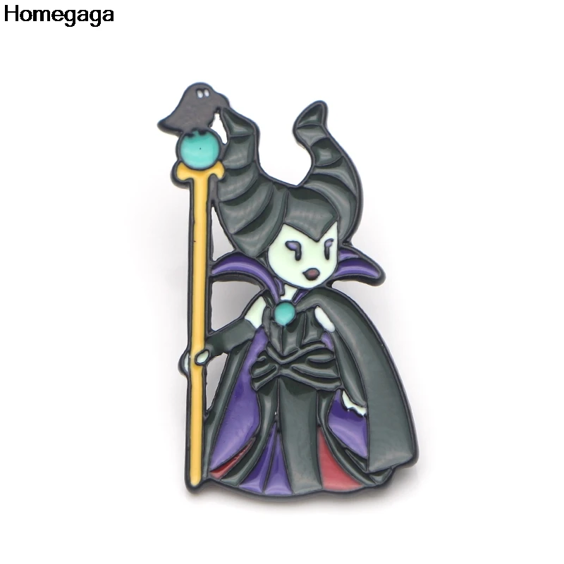 Homegaga Maleficent цинковые Мультяшные булавки для мужчин и женщин para Shirt Charm пальто одежда рюкзак аксессуар медаль значки Броши D1946