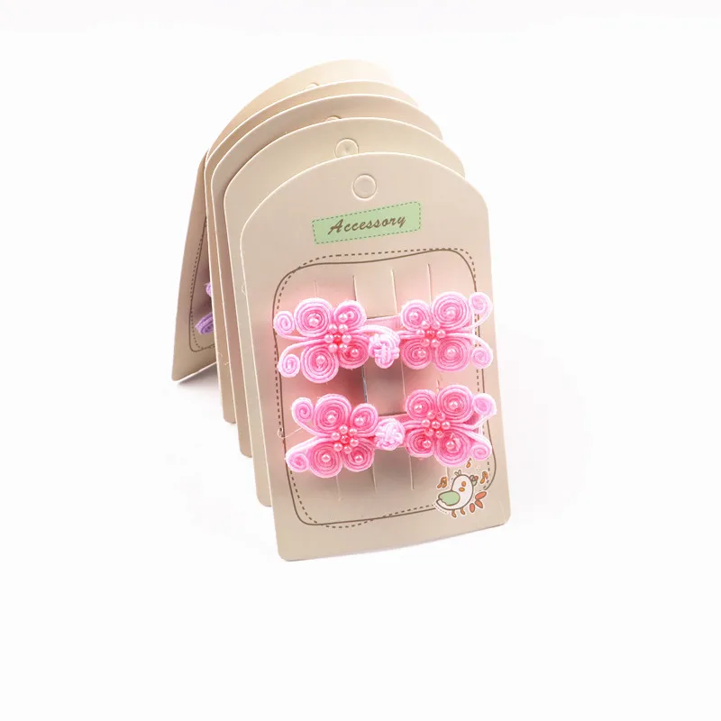 5 pink 2 шт./лот, двойной бант, новинка, весеннее украшение для волос, этнический орнамент, шпилек для взрослых и детей, зажим для купюр утки - Цвет: 5 pink