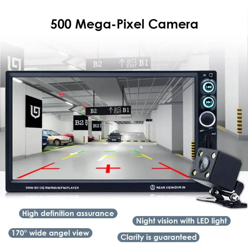 Quanzhi C500 T8013 7 дюймов Автомобильный стерео MP5 плеер Bluetooth FM радио USB AUX с камерой для
