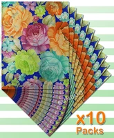 10 packs 20 pcs total rose floral multicolor african sego headtie head tie wraps gele scarf for aso ebi royal blue lemon green