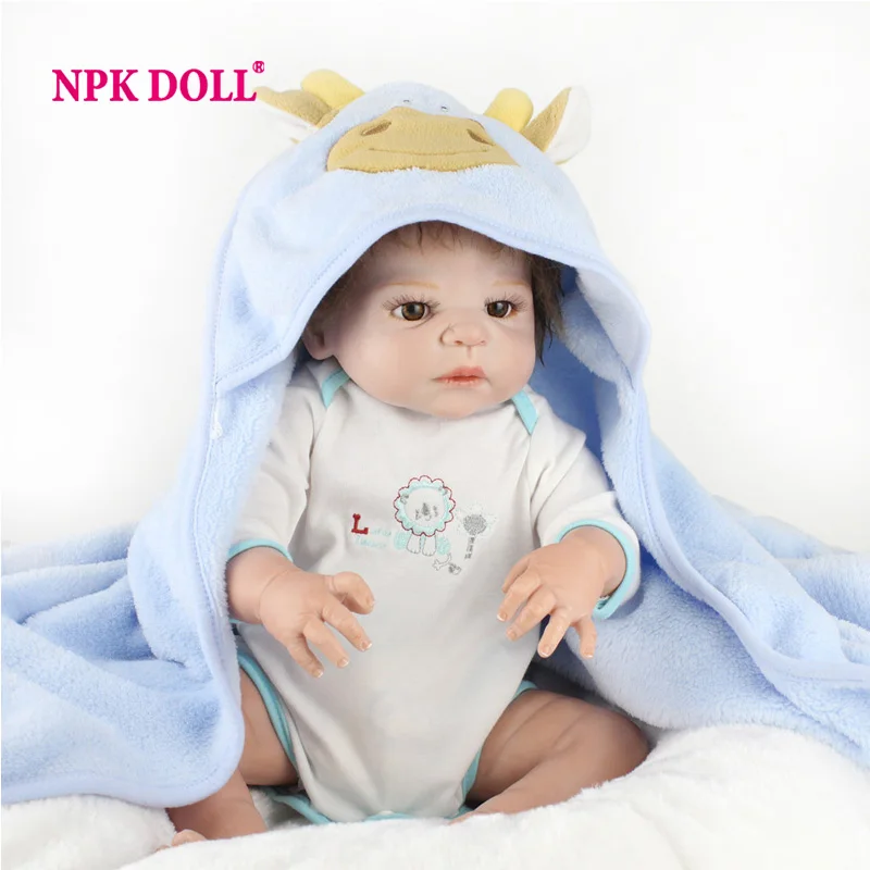 NPKDOLL 55 см Кукла Новорожденный Младенец полный винил 22 дюйма Мягкий силикон BeBe Reborn