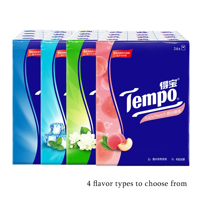 36 шт./пакет Tempo карманные ткани нейтральный гитара Пти Буше 4 вкус типа на выбор