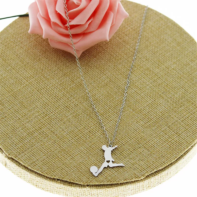 Оптовая продажа модное ожерелье из нержавеющей стали кулон в виде футбольного