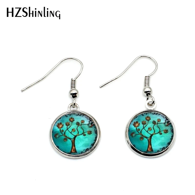 Серьги подвески ручной работы с изображением дерева жизни|tree of life earrings|earring charmstree