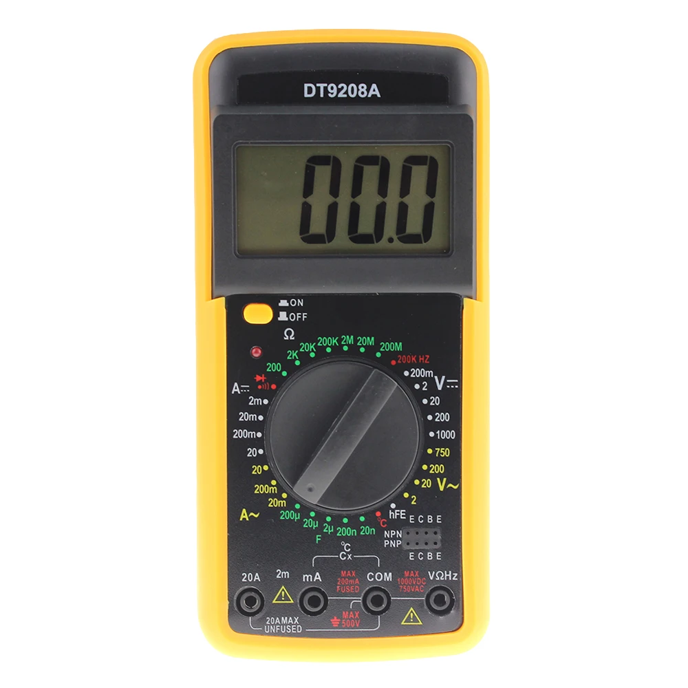 ANENG DT9208A портативный цифровой мультиметр AC/DC Напряжение Ток Сопротивление емкостный Вольтметр Амперметр мультиэлектрический тестер