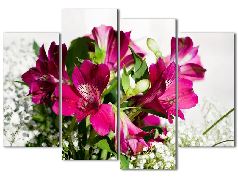 Холсты для рисования печати красивый красный цветок настенные панно Гостиная 4