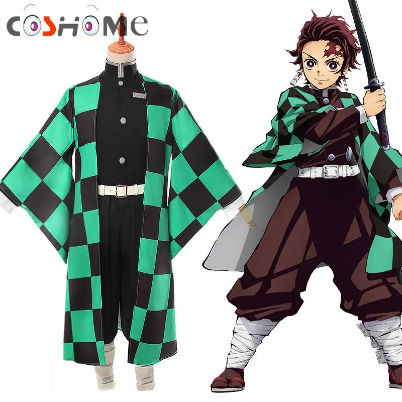 Аниме Demon Slayer Kimetsu no Yaiba Tanjiro Kamado косплей костюм мужское кимоно для вечеринки на