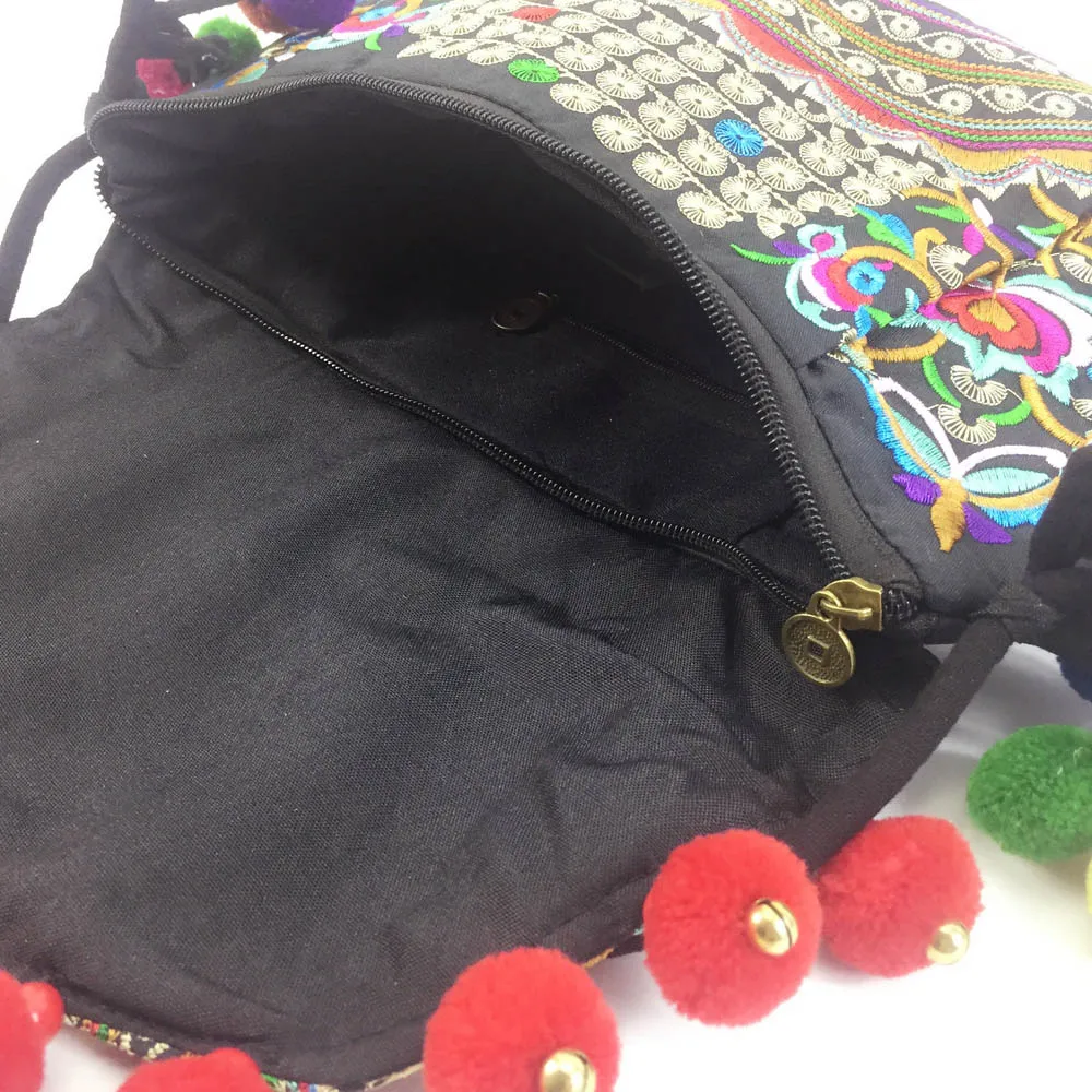 Wegogo Женская сумочка с национальной вышивкой ручной работы этнические помпоны