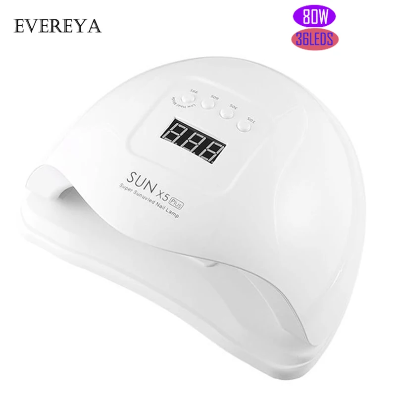 Новое поступление 80 Вт УФ светодиодная лампа для сушки ногтей SUN X PLUS 36