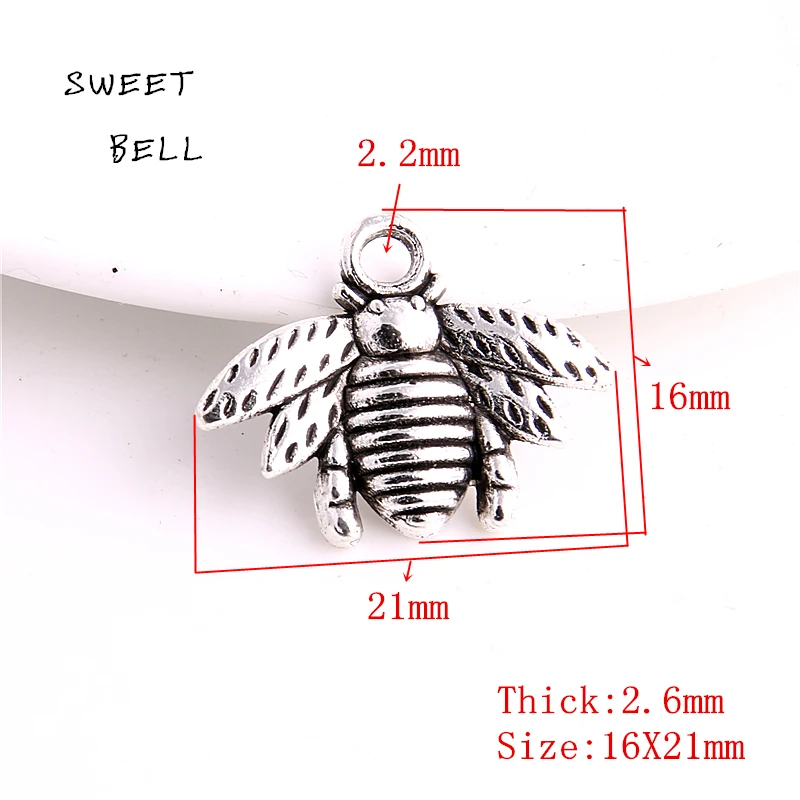 Подвеска в виде пчелы из цинкового сплава 50 шт. 16 х21 мм|jewelry butterfly|jewelry guildjewelry honey |