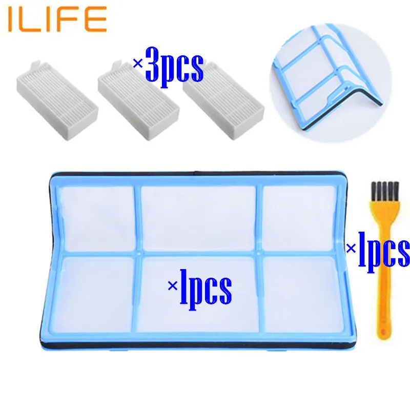 1xосновной фильтр + 3x эффективный Hepa для chuwi ilife v5 v5s V3 V3s pro V50 V55 x5 Запчасти робота