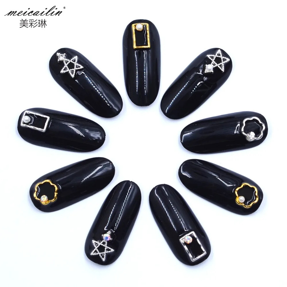 5 шт. глянцевый золотистый Серебристый Стразы японский сплав металлическая полая