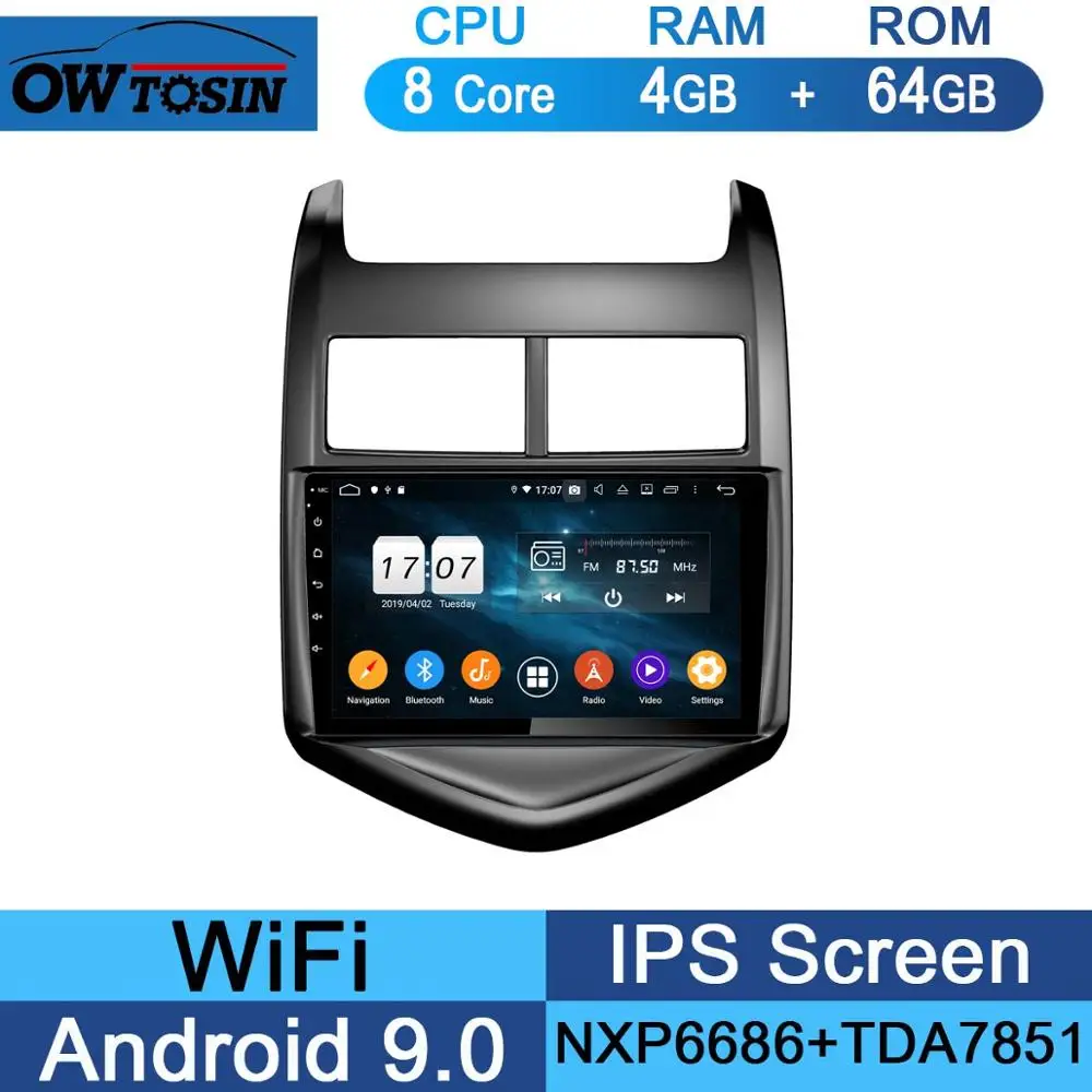 " ips 8 ядерный 4 Гб+ 64 ГБ Android 9,0 автомобильный dvd-плеер для Chevrolet Aveo Sonic 2011 2012 2013 gps Радио Стерео CarPlay Parrot BT - Цвет: 64G
