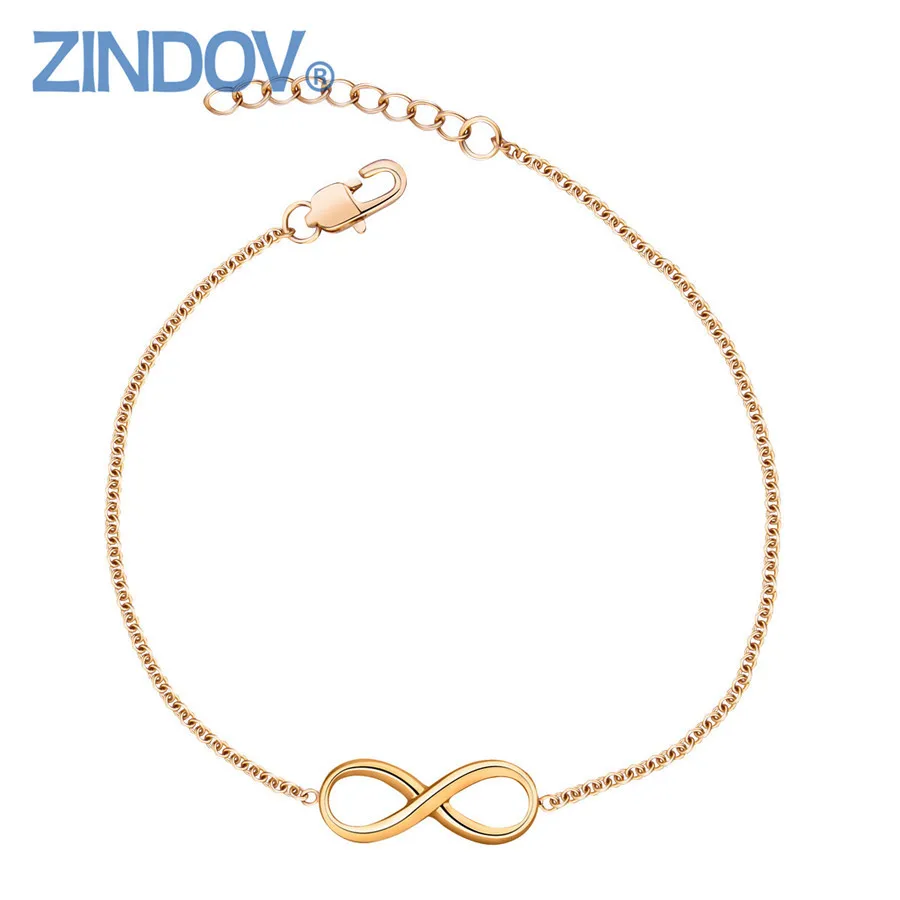 Браслеты и обручи ZINDOV Infinity из нержавеющей стали золотистые Серебристые Модные