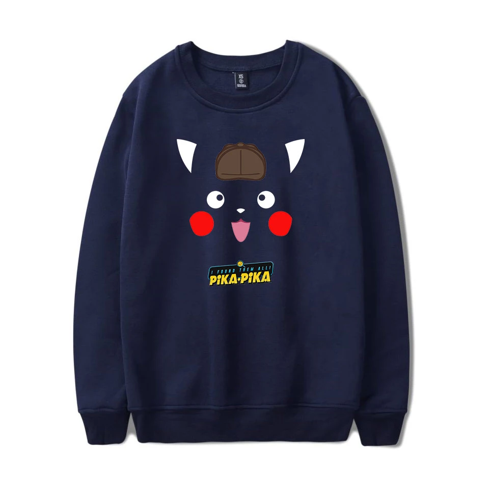 Новинка 2019 толстовки Harajuku с длинными рукавами круглым вырезом принтом Пикачу