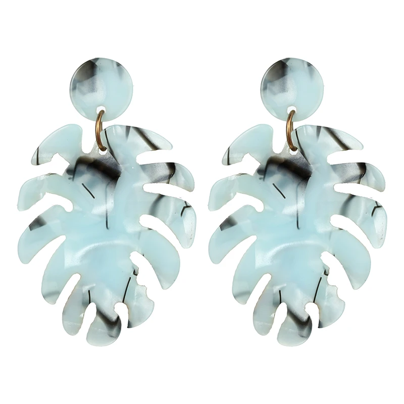 ez255e Women's Earrings Fashion Korea Acrylic Leopard Pattern Bohemian Charm Geometric Drop Earrings for Girls Jewelry Gifts New - Окраска металла: ez255e